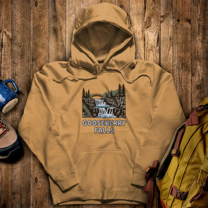 Gooseberry Falls State Park Hoodie Mustard Adventure and Outdoors Themed Hoodie