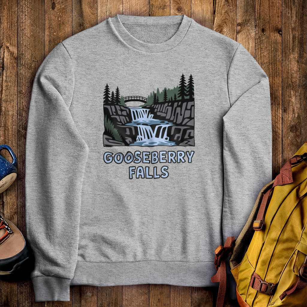 Gooseberry Falls State Park Crewneck Sweatshirt Sport Grey Adventure and Outdoors Themed Sweatshirt