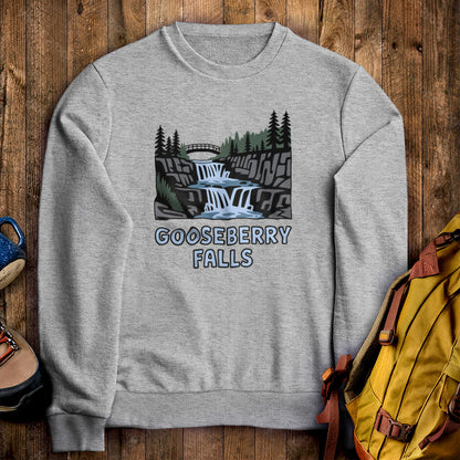 Gooseberry Falls State Park Crewneck Sweatshirt Sport Grey Adventure and Outdoors Themed Sweatshirt