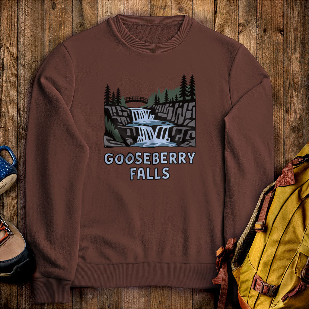 Gooseberry Falls State Park Crewneck Sweatshirt Cocoa Adventure and Outdoors Themed Sweatshirt
