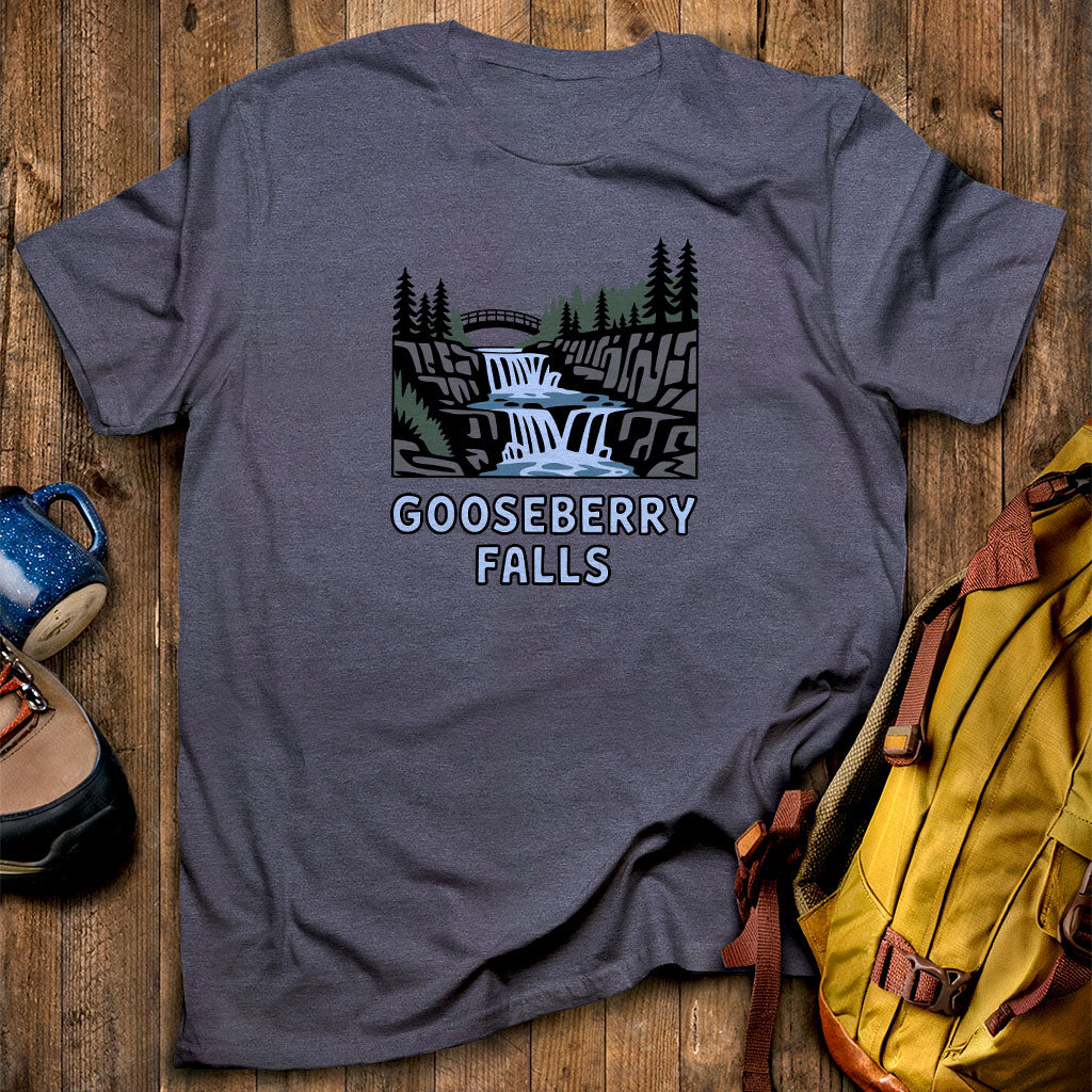 Gooseberry Falls State Park T-Shirt Heather Navy Adventure and Outdoors Themed T-Shirt