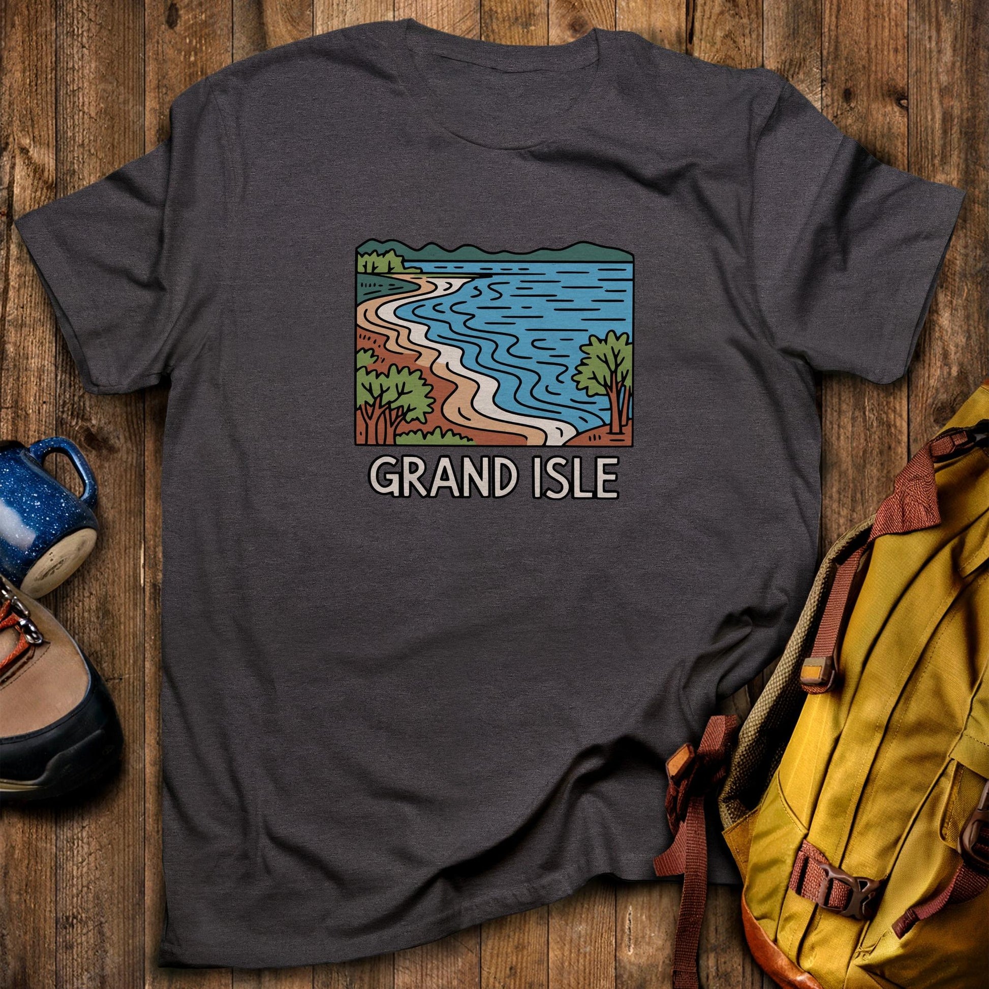 Grand Isle State Park T-Shirt Dark Heather Adventure and Outdoors Themed T-Shirt