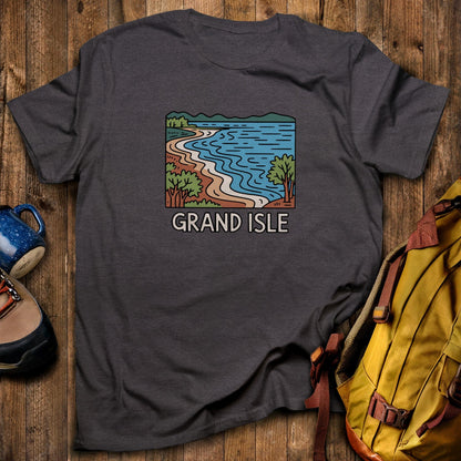 Grand Isle State Park T-Shirt Dark Heather Adventure and Outdoors Themed T-Shirt