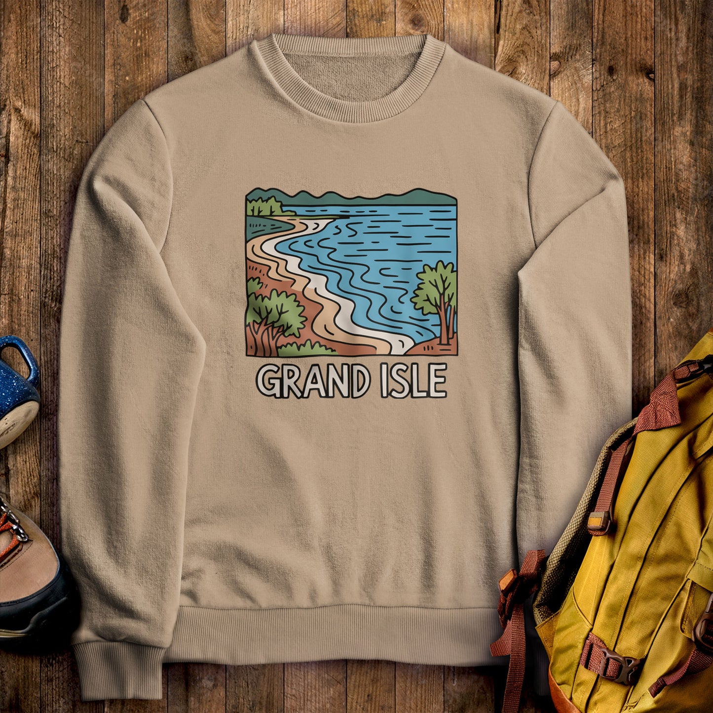 Grand Isle State Park Crewneck Sweatshirt Sand Adventure and Outdoors Themed Sweatshirt