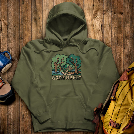Greenbelt Park Hoodie Military Green Adventure and Outdoors Themed Hoodie