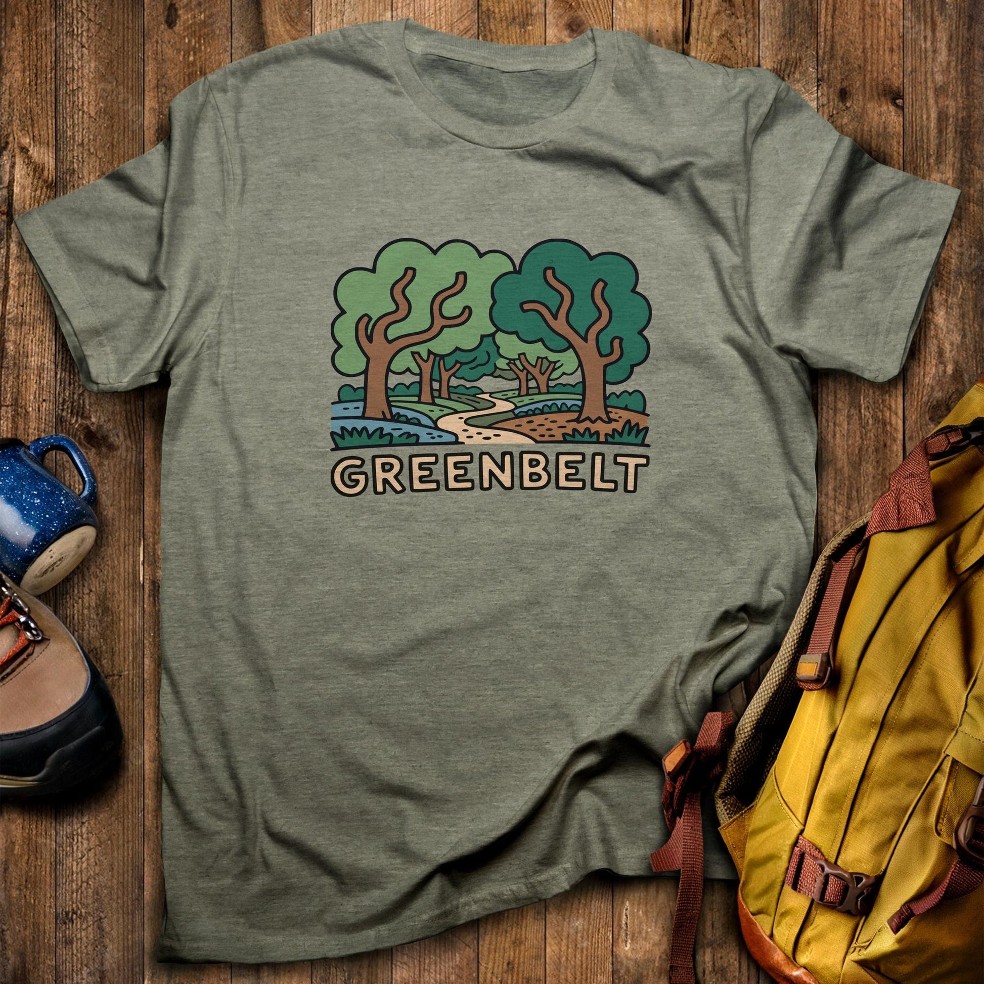 Greenbelt Park T-Shirt Heather Military Green Adventure and Outdoors Themed T-Shirt