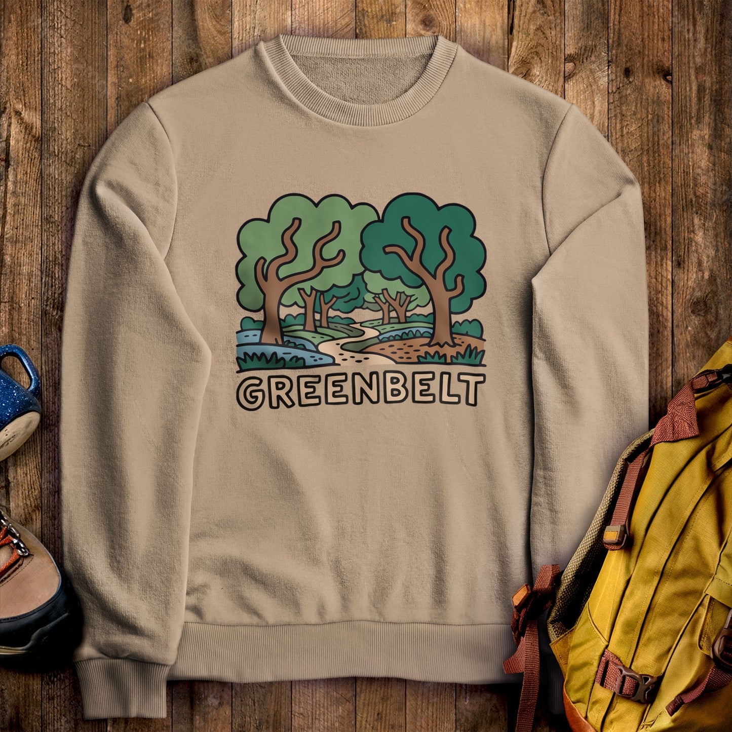 Greenbelt Park Crewneck Sweatshirt Sand Adventure and Outdoors Themed Sweatshirt