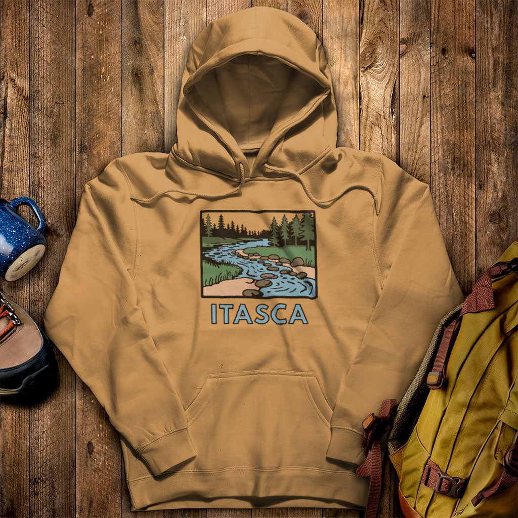 Itasca State Park Hoodie Mustard Adventure and Outdoors Themed Hoodie