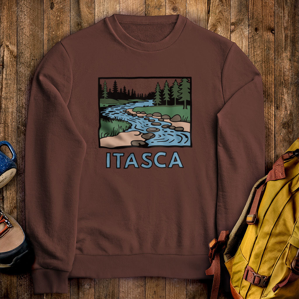 Itasca State Park Crewneck Sweatshirt Cocoa Adventure and Outdoors Themed Sweatshirt