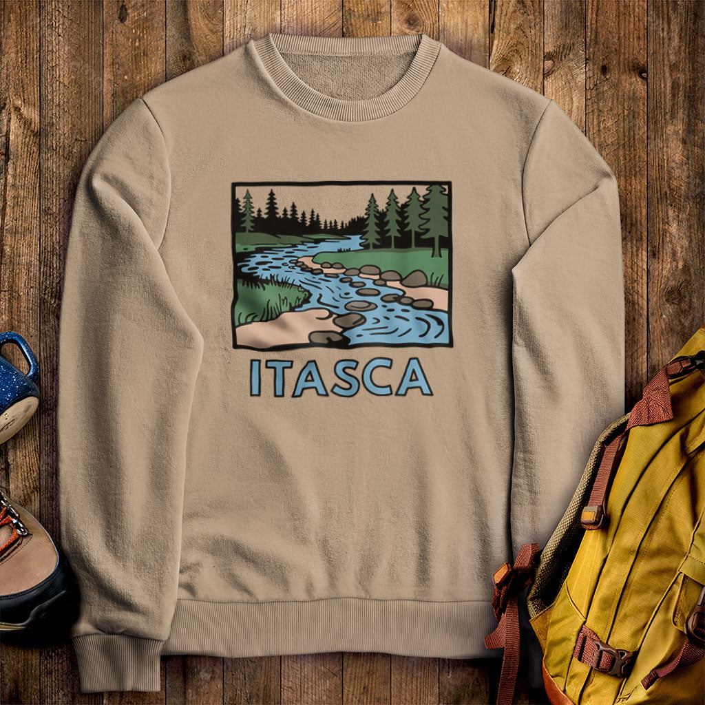 Itasca State Park Crewneck Sweatshirt Sand Adventure and Outdoors Themed Sweatshirt