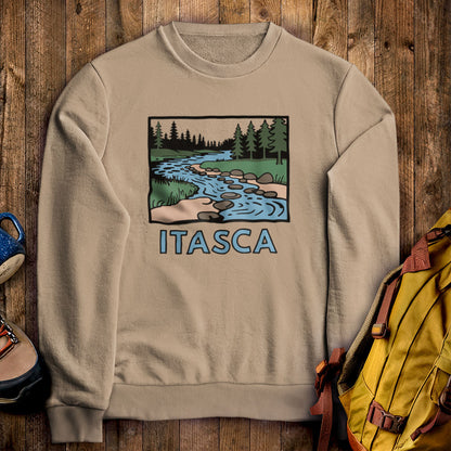 Itasca State Park Crewneck Sweatshirt Sand Adventure and Outdoors Themed Sweatshirt