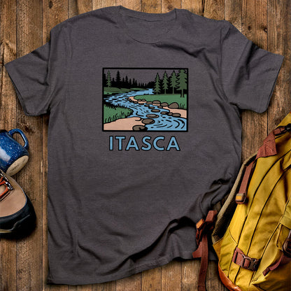 Itasca State Park T-Shirt Dark Heather Adventure and Outdoors Themed T-Shirt