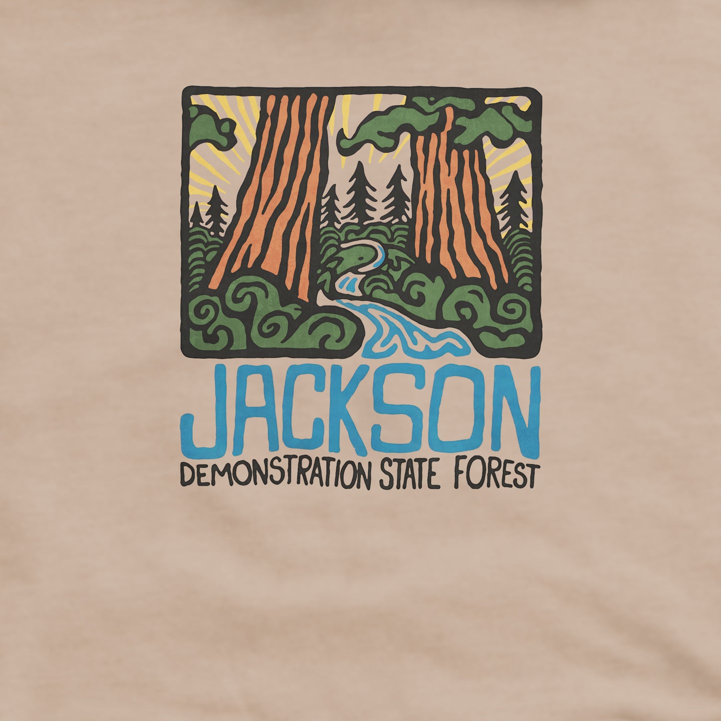Jackson Demonstration State Forest Crewneck Sweatshirt Adventure and Outdoors Themed Sweatshirt