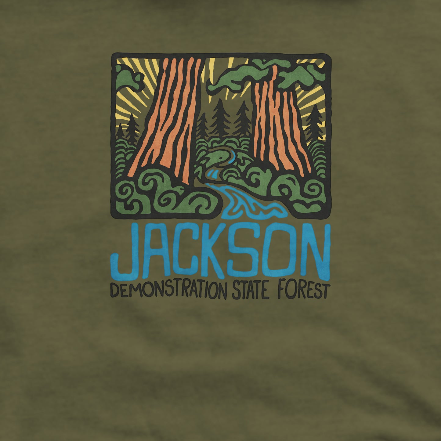 Jackson Demonstration State Forest Crewneck Sweatshirt Adventure and Outdoors Themed Sweatshirt