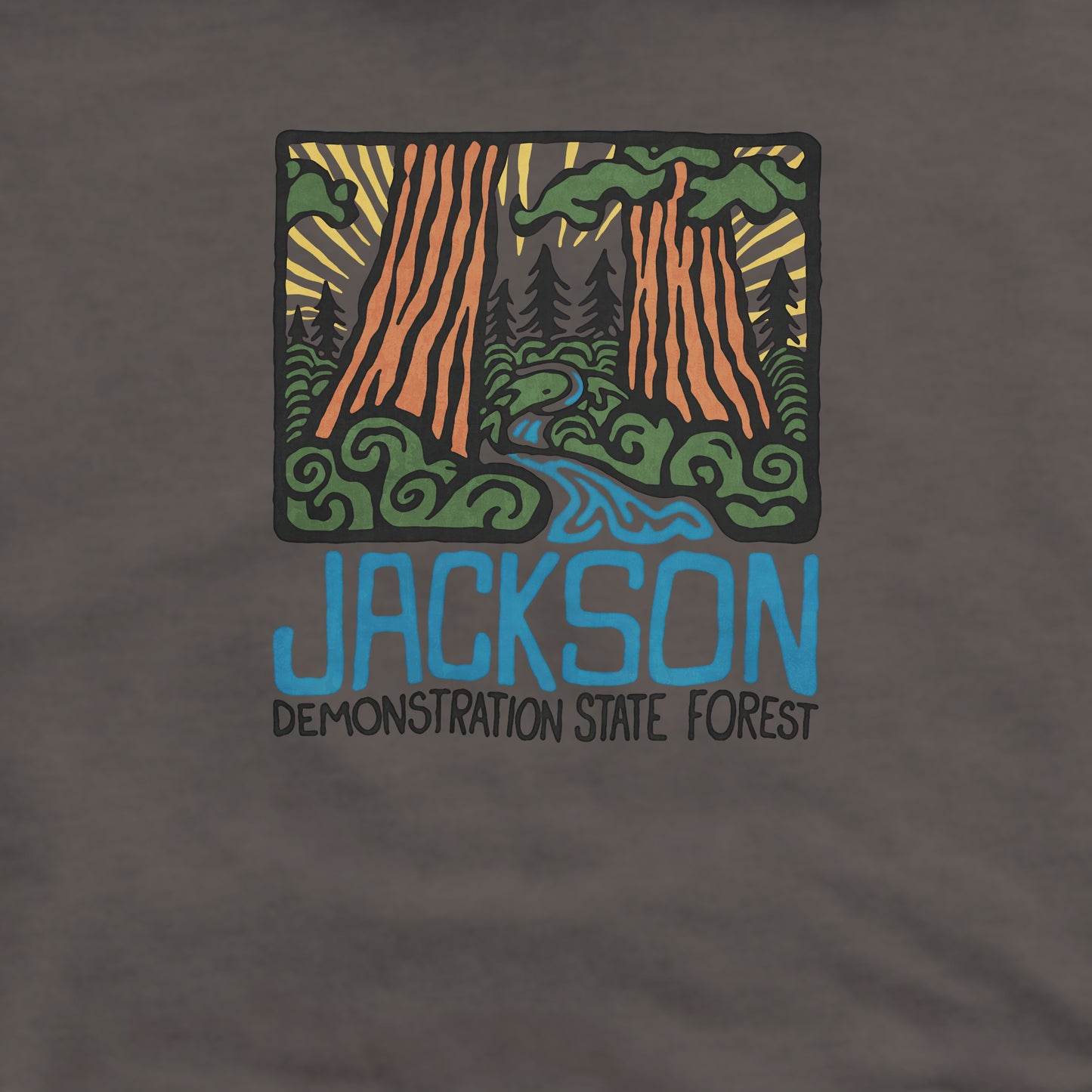 Jackson Demonstration State Forest Crewneck Sweatshirt Adventure and Outdoors Themed Sweatshirt