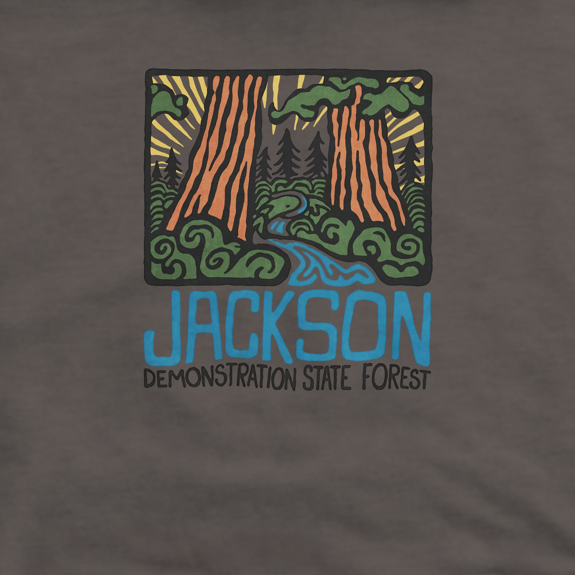 Jackson Demonstration State Forest Crewneck Sweatshirt Adventure and Outdoors Themed Sweatshirt