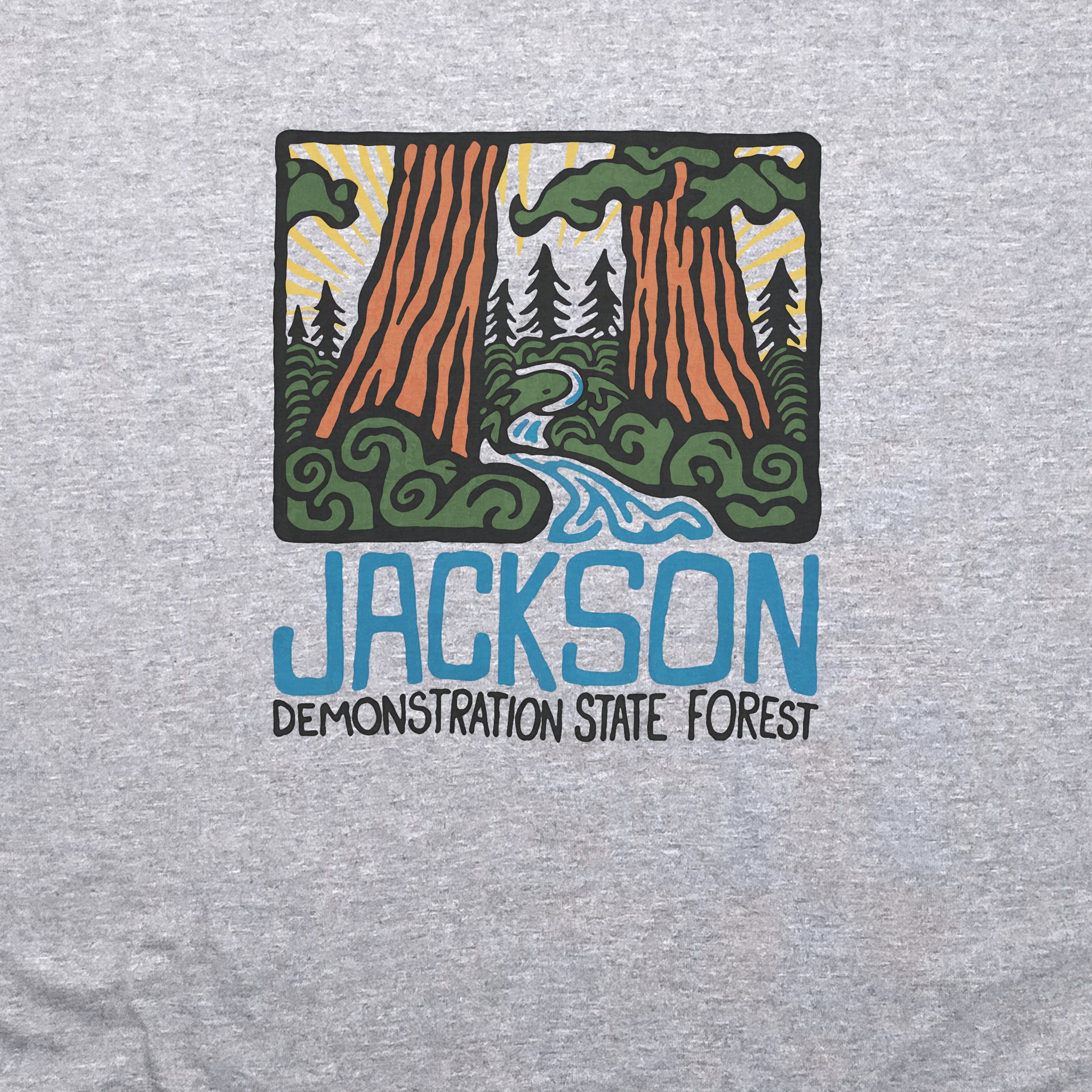 Jackson Demonstration State Forest Crewneck Sweatshirt Adventure and Outdoors Themed Sweatshirt