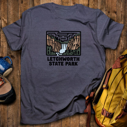Letchworth State Park T-Shirt Heather Navy Adventure and Outdoors Themed T-Shirt