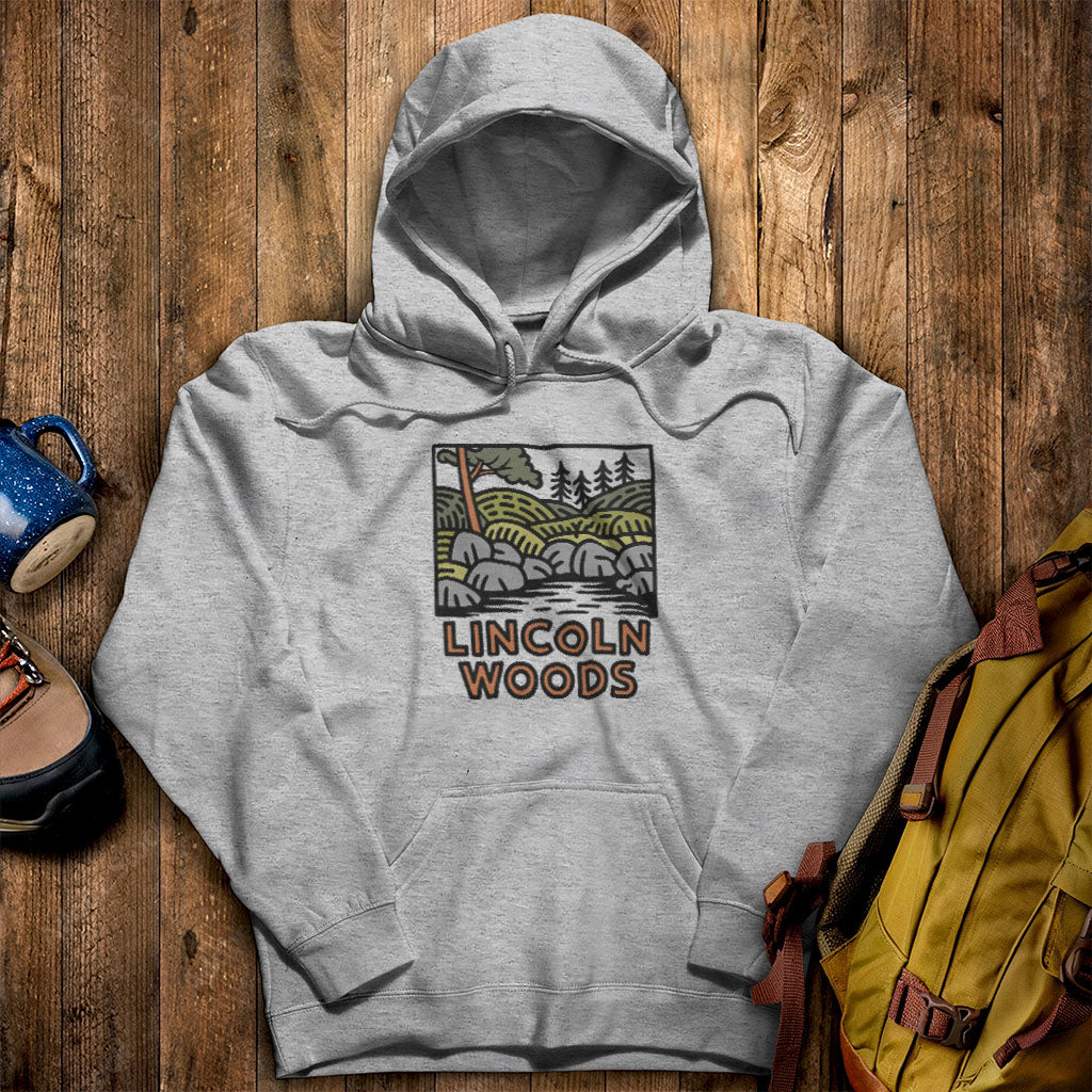 Lincoln Woods Hoodie Sport Grey Adventure and Outdoors Themed Hoodie
