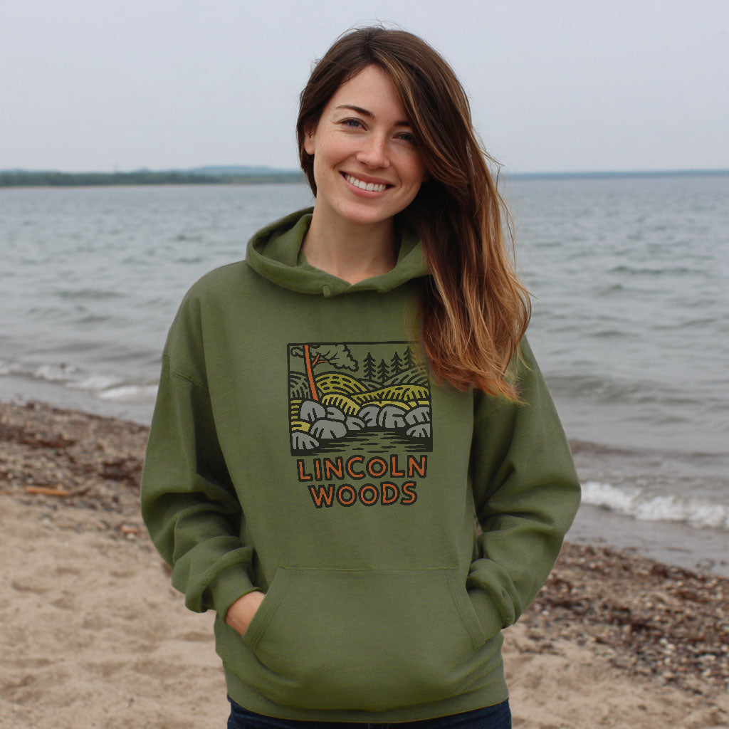 Lincoln Woods Hoodie Adventure and Outdoors Themed Hoodie