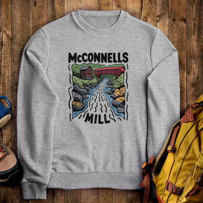 McConnells Mill State Park Crewneck Sweatshirt Sport Grey Adventure and Outdoors Themed Sweatshirt