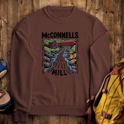 McConnells Mill State Park Crewneck Sweatshirt Cocoa Adventure and Outdoors Themed Sweatshirt