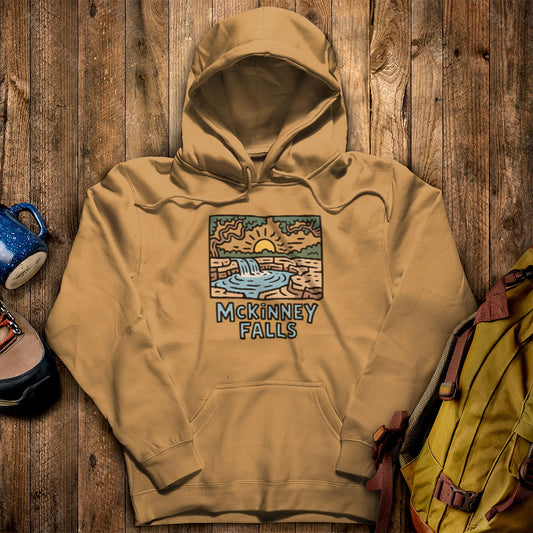 McKinney Falls Hoodie Mustard Adventure and Outdoors Themed Hoodie