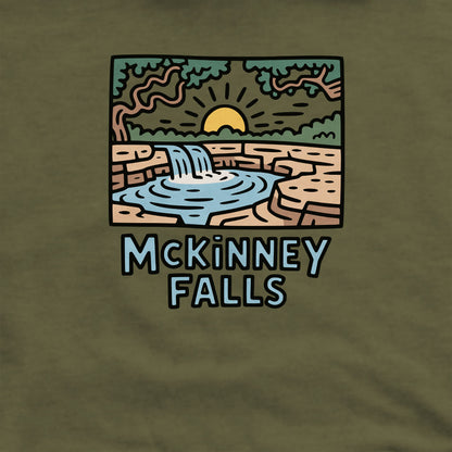 McKinney Falls Crewneck Sweatshirt Adventure and Outdoors Themed Sweatshirt