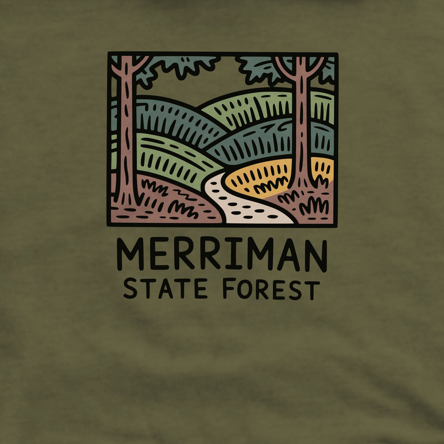 Merriman State Forest Crewneck Sweatshirt Adventure and Outdoors Themed Sweatshirt