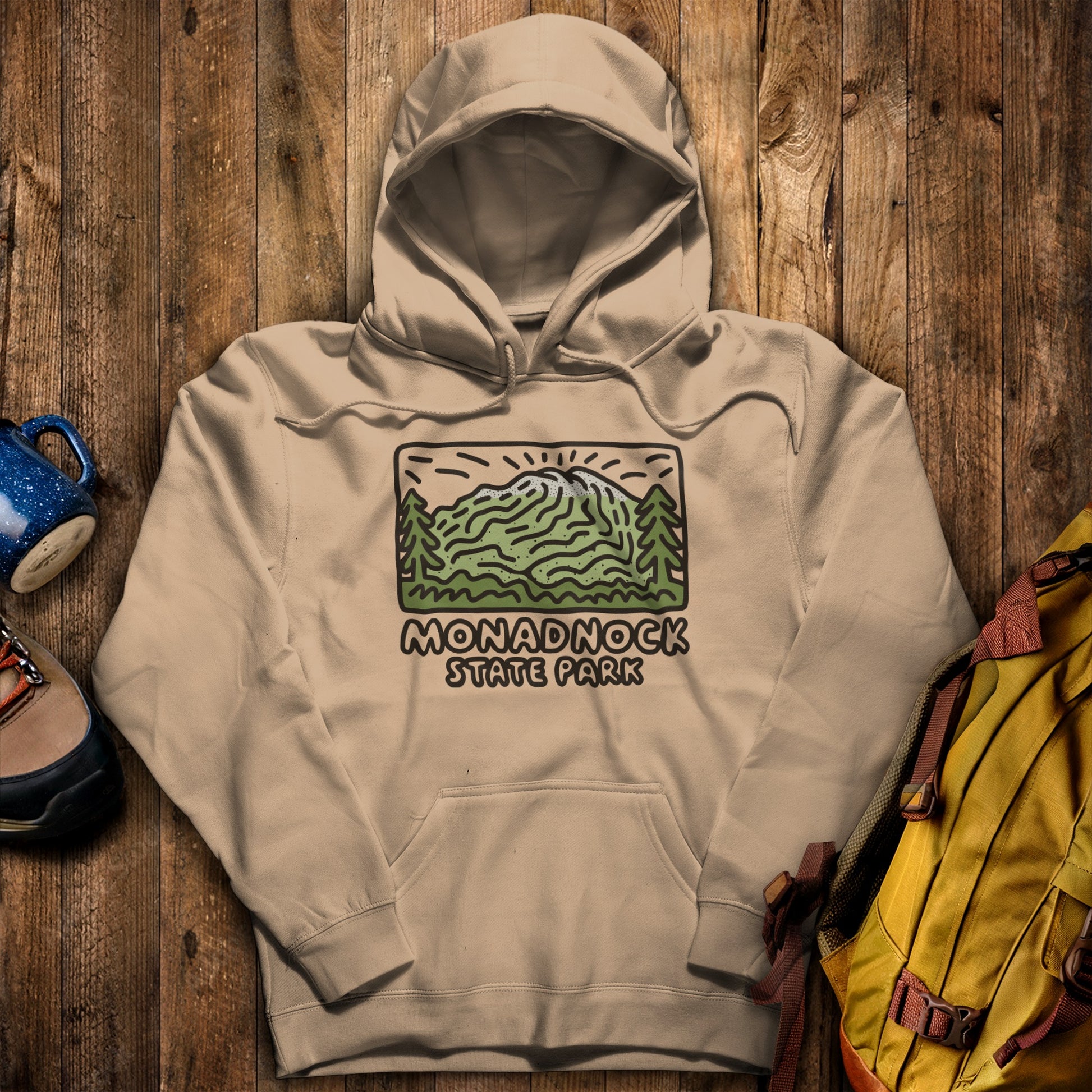 Monadnock State Park Hoodie Sand Adventure and Outdoors Themed Hoodie