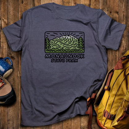 Monadnock State Park T-Shirt Heather Navy Adventure and Outdoors Themed T-Shirt
