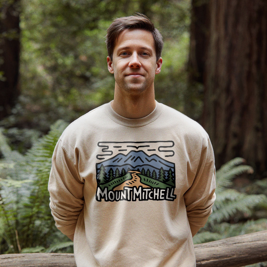 Mount Mitchell Crewneck Sweatshirt Adventure and Outdoors Themed Sweatshirt