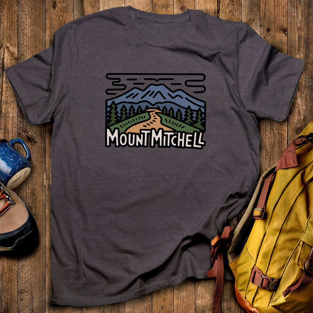 Mount Mitchell T-Shirt Dark Heather Adventure and Outdoors Themed T-Shirt