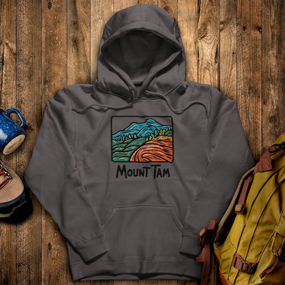 Mount Tamalpais Hoodie Charcoal Adventure and Outdoors Themed Hoodie