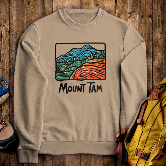 Mount Tamalpais Crewneck Sweatshirt Sand Adventure and Outdoors Themed Sweatshirt