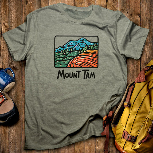 Mount Tamalpais T-Shirt Heather Military Green Adventure and Outdoors Themed T-Shirt