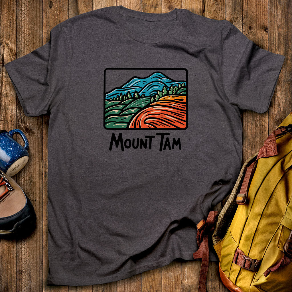 Mount Tamalpais T-Shirt Dark Heather Adventure and Outdoors Themed T-Shirt
