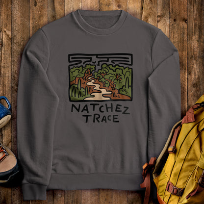 Natchez Trace Crewneck Sweatshirt Charcoal Adventure and Outdoors Themed Sweatshirt