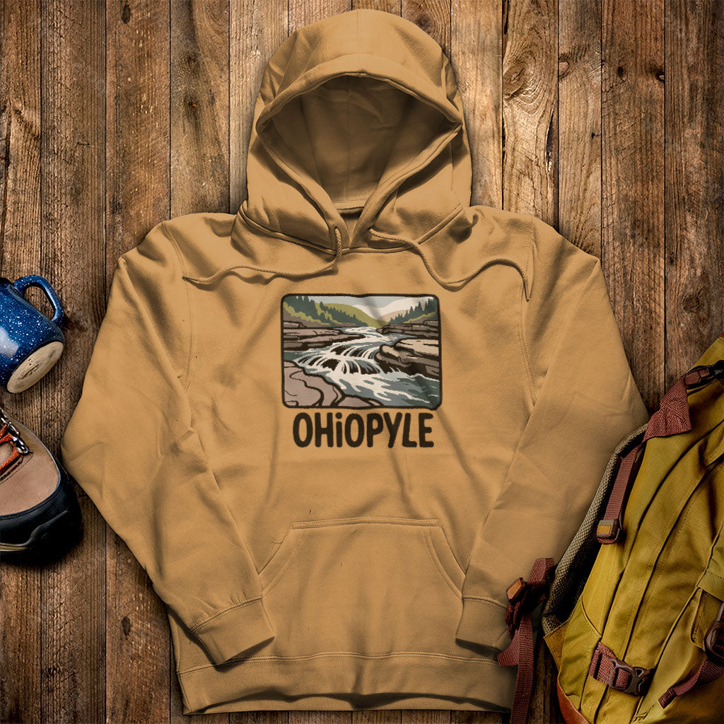 Ohiopyle State Park Hoodie Mustard Adventure and Outdoors Themed Hoodie