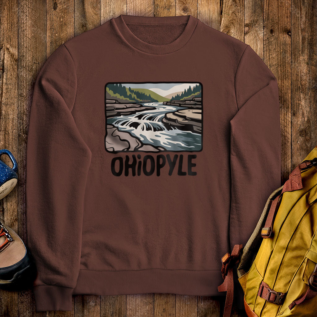 Ohiopyle State Park Crewneck Sweatshirt Cocoa Adventure and Outdoors Themed Sweatshirt
