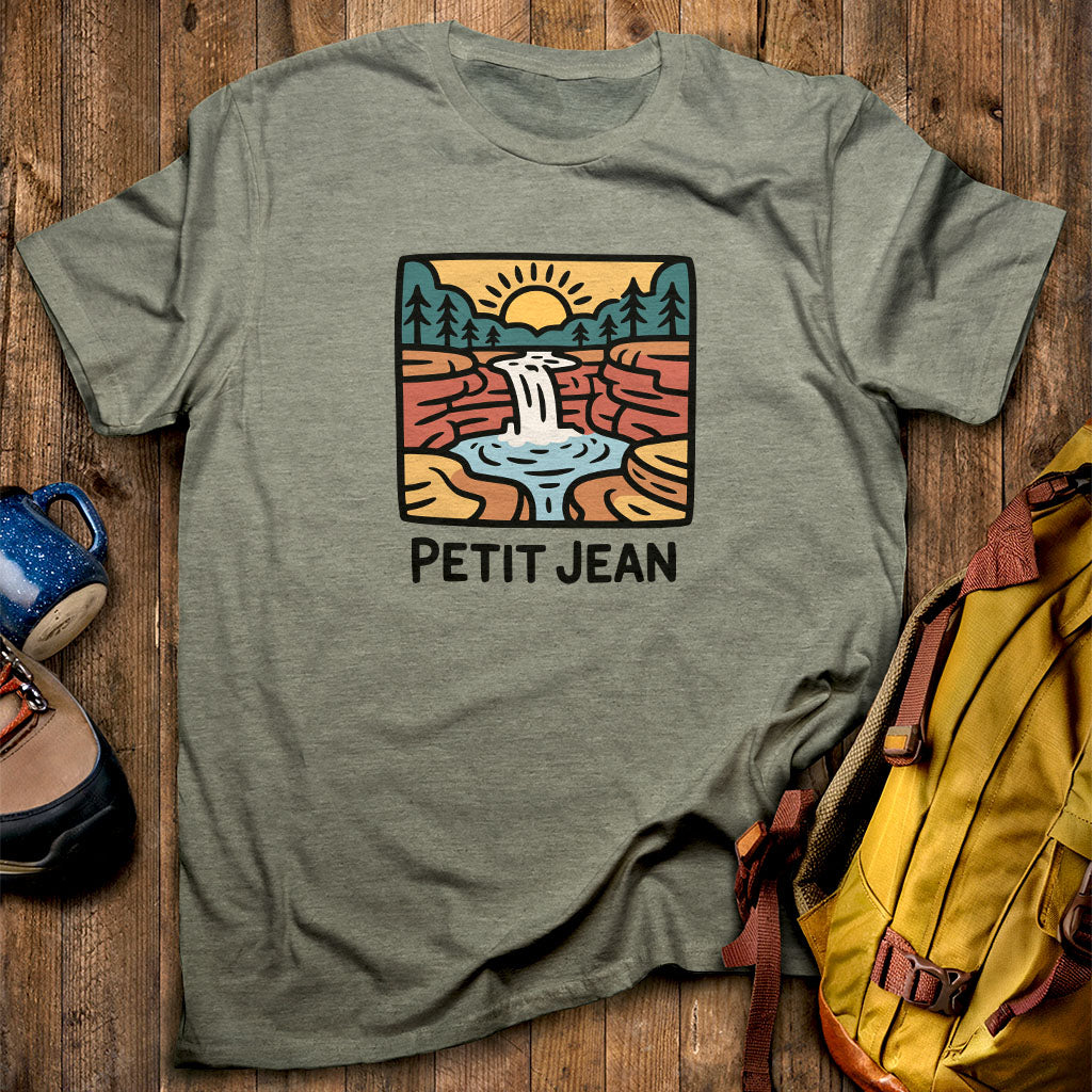 Petit Jean State Park T-Shirt Heather Military Green Adventure and Outdoors Themed T-Shirt