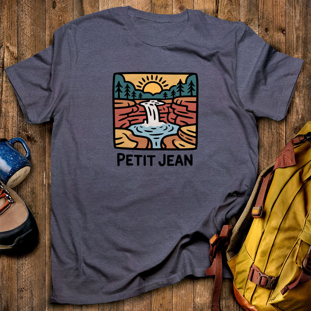 Petit Jean State Park T-Shirt Heather Navy Adventure and Outdoors Themed T-Shirt