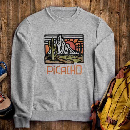 Picacho Peak State Park Crewneck Sweatshirt Sport Grey Adventure and Outdoors Themed Sweatshirt