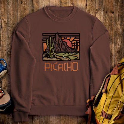 Picacho Peak State Park Crewneck Sweatshirt Cocoa Adventure and Outdoors Themed Sweatshirt