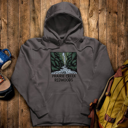 Prairie Creek Redwoods State Park Hoodie Charcoal Adventure and Outdoors Themed Hoodie