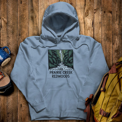 Prairie Creek Redwoods State Park Hoodie Stone Blue Adventure and Outdoors Themed Hoodie