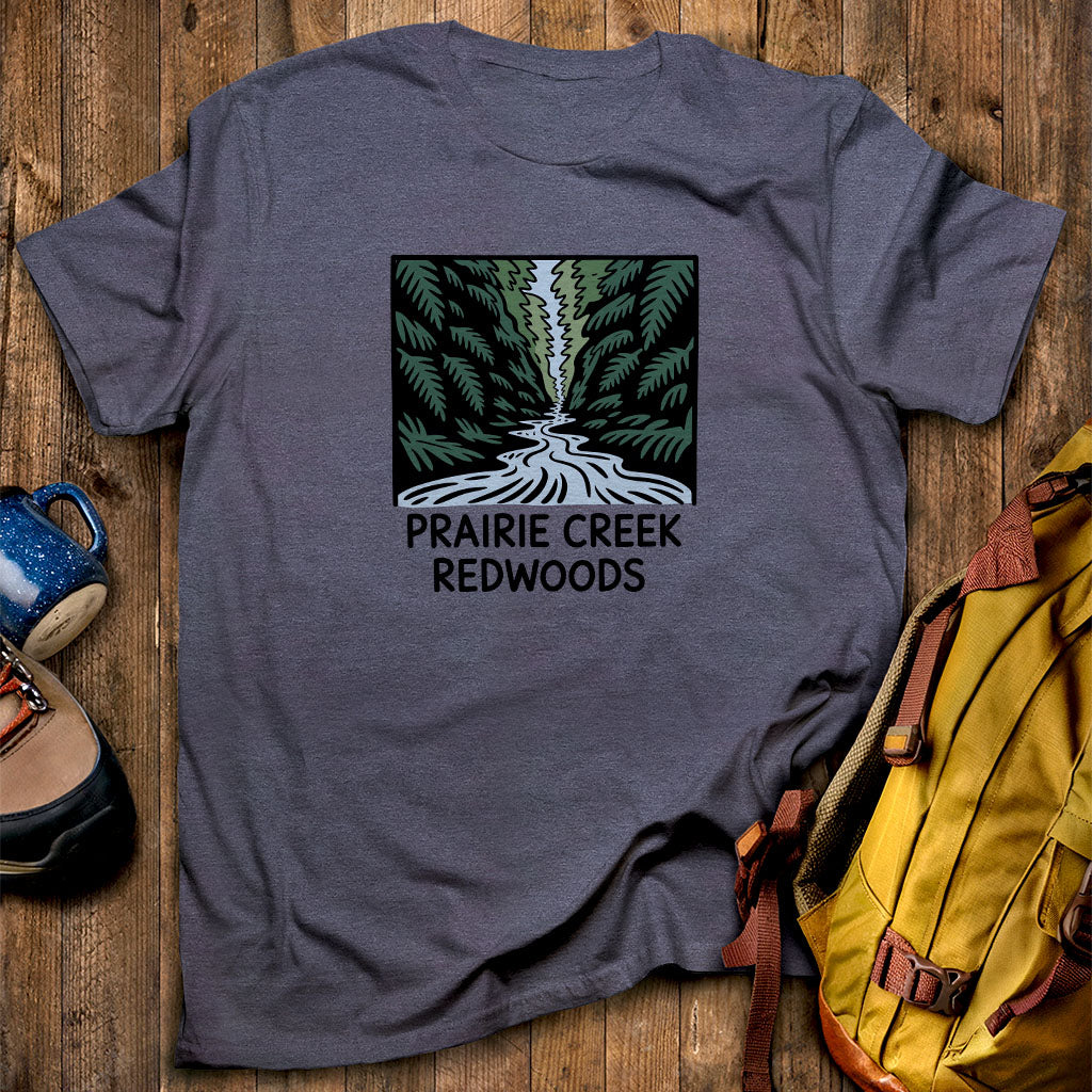 Prairie Creek Redwoods State Park T-Shirt Heather Navy Adventure and Outdoors Themed T-Shirt