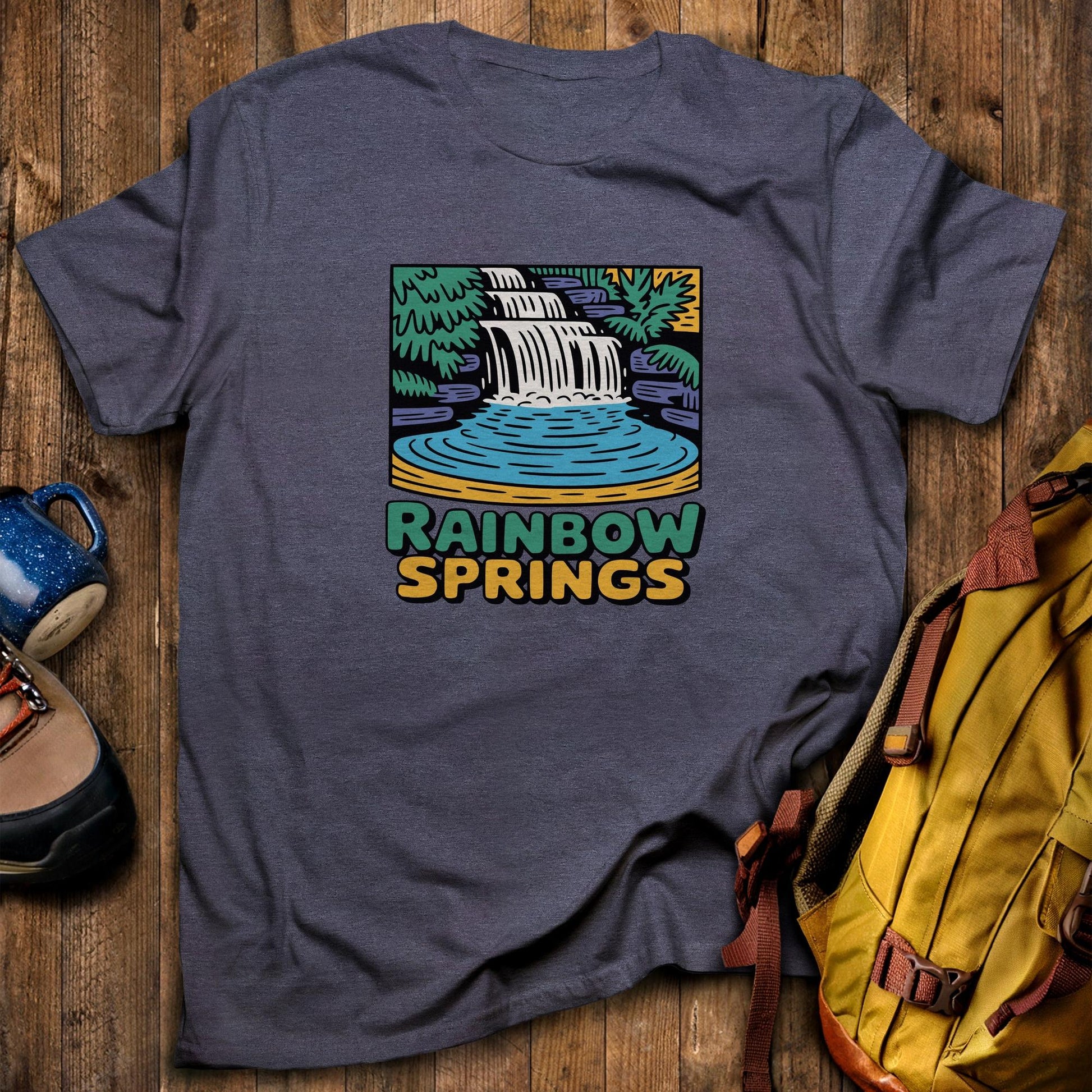 Rainbow Springs State Park T-Shirt Heather Navy Adventure and Outdoors Themed T-Shirt