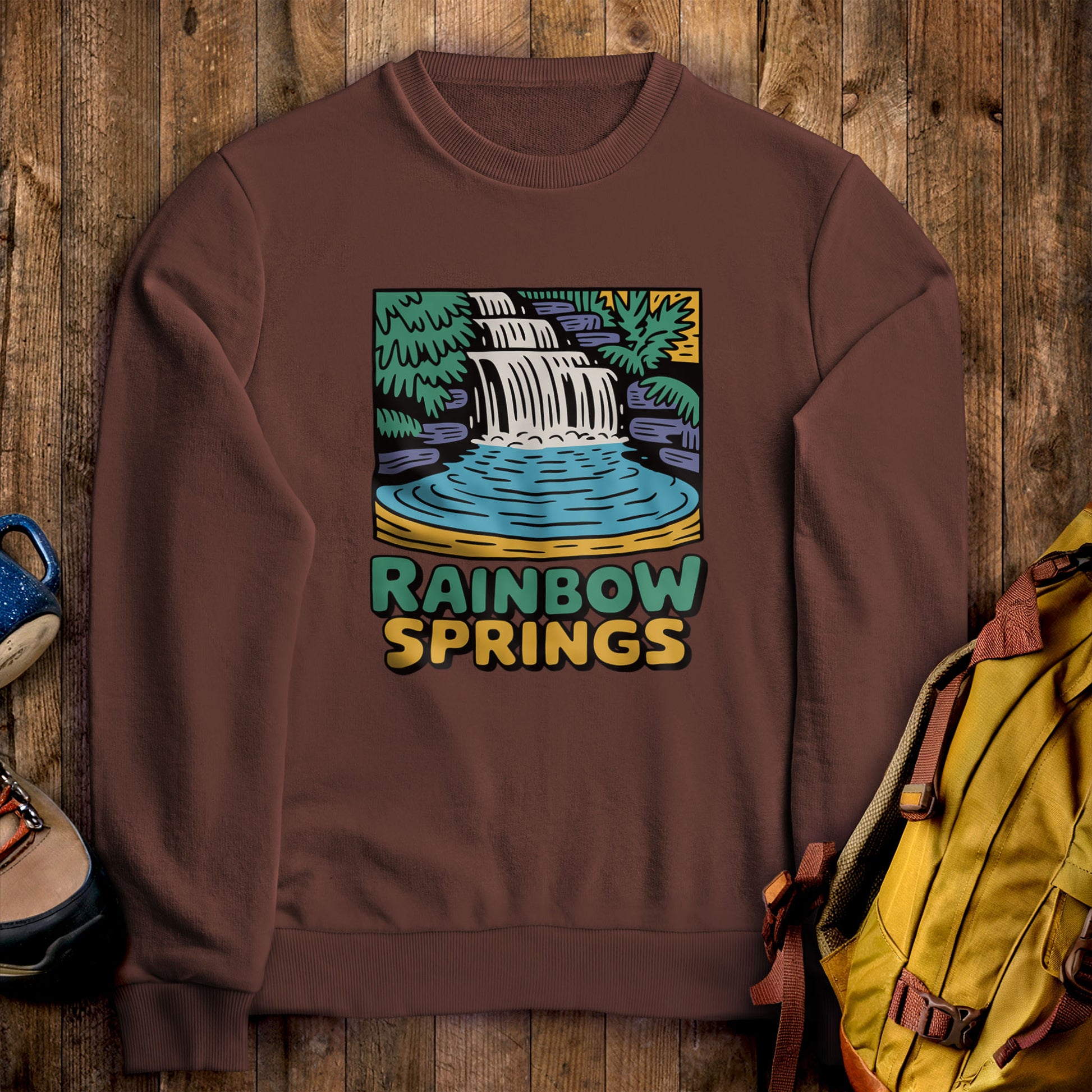 Rainbow Springs State Park Crewneck Sweatshirt Cocoa Adventure and Outdoors Themed Sweatshirt