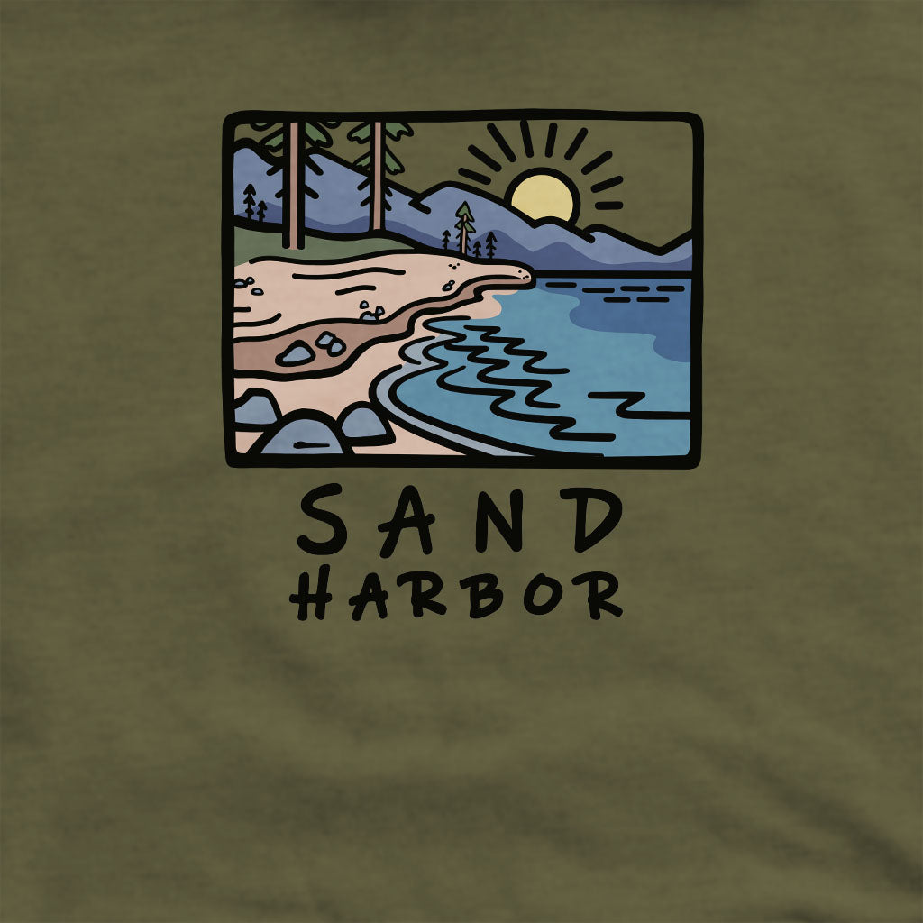 Sand Harbor Crewneck Sweatshirt Adventure and Outdoors Themed Sweatshirt